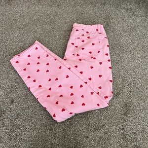 pink shein heart jeans